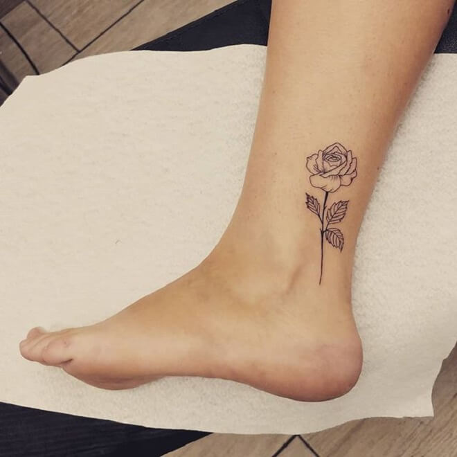 Rose Ankle Tattoo