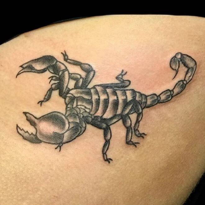 Scorpion Hip Tattoo