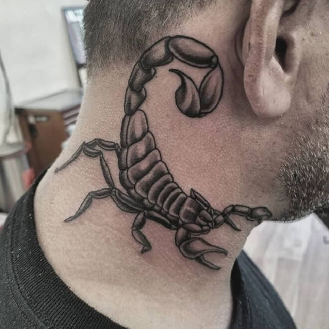 Scorpion Neck Tattoo