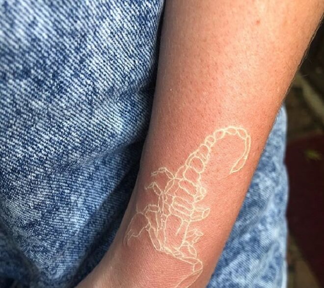 Scorpion White ink Tattoo