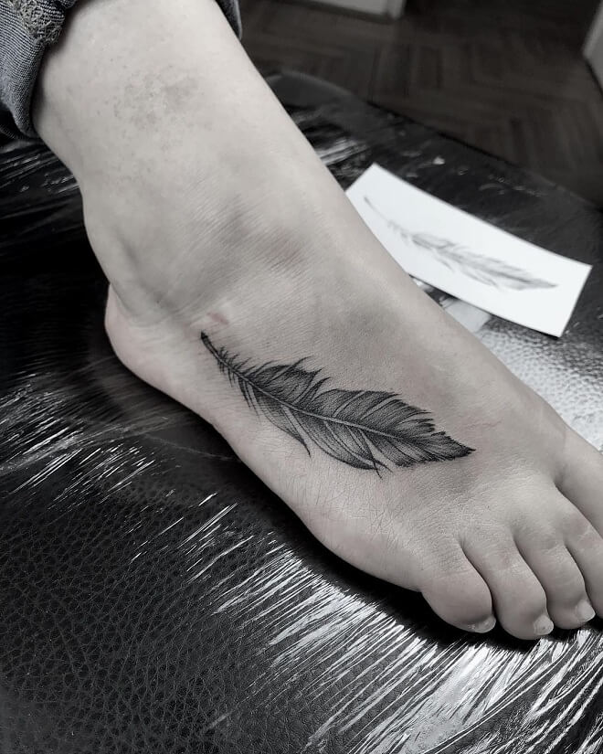 Skin White Feather Tattoo