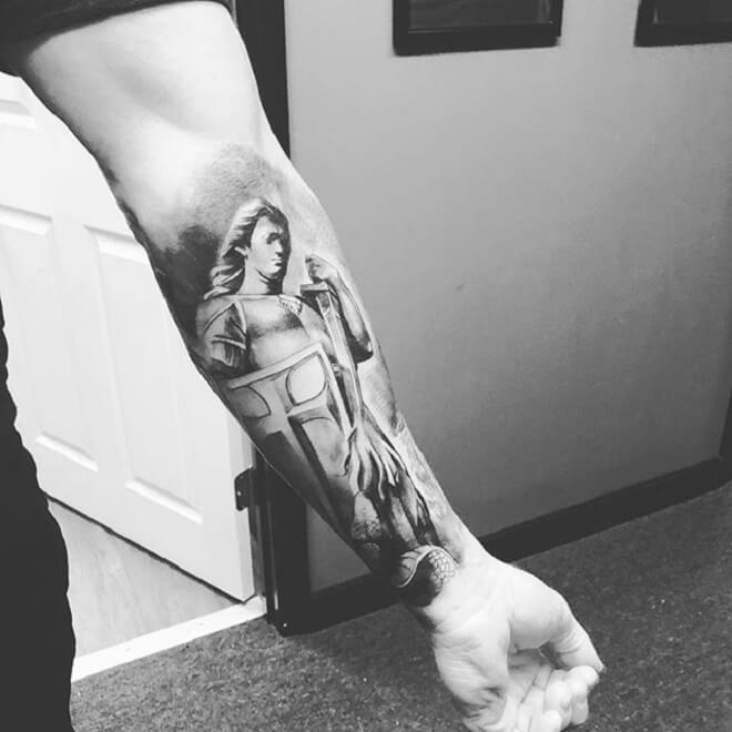 St Michael Hand Tattoo