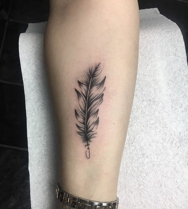 Summer White Feather Tattoo