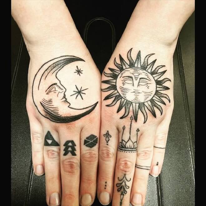 Sun and Moon Tattoo