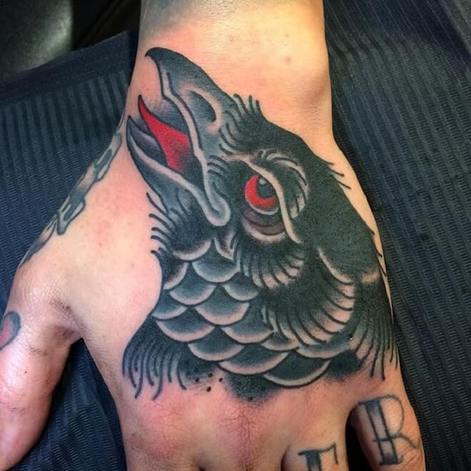 Super Hand Raven Tattoo