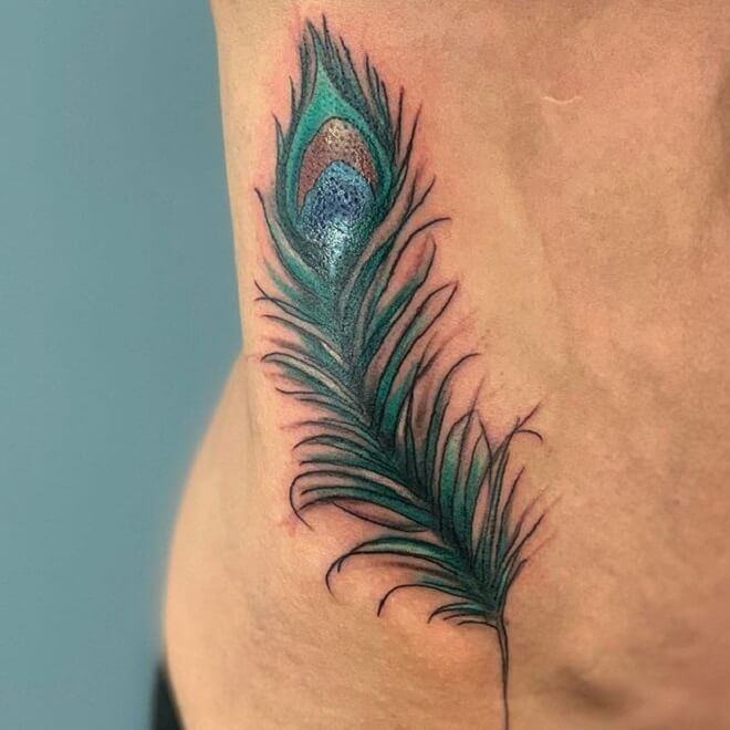 Super Peacock Feather Tattoo