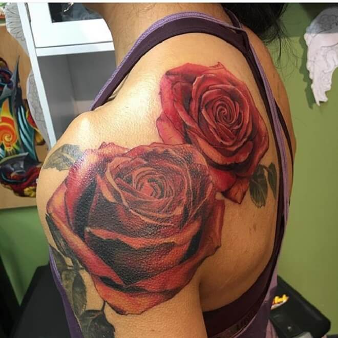 Supreme Red Rose Tattoo