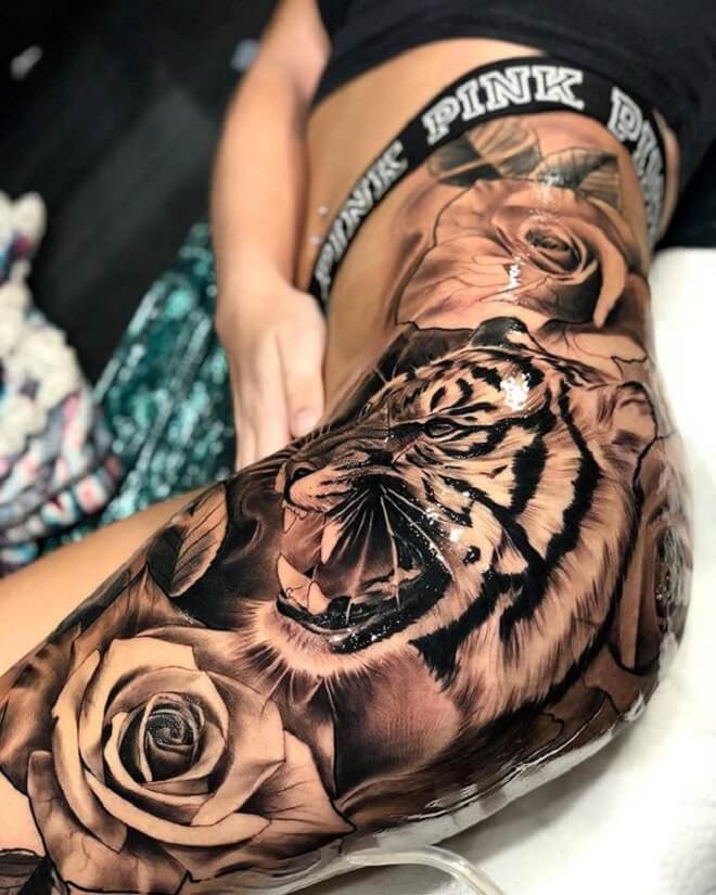 Tiger Hip Tattoo