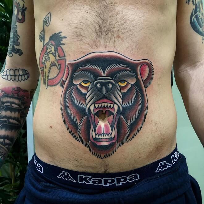 Tiger Stomach Tattoo