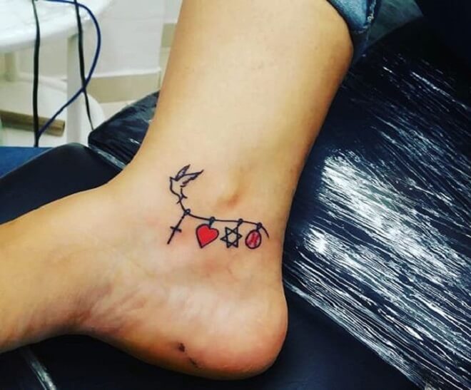 The rosary ankle tattoo