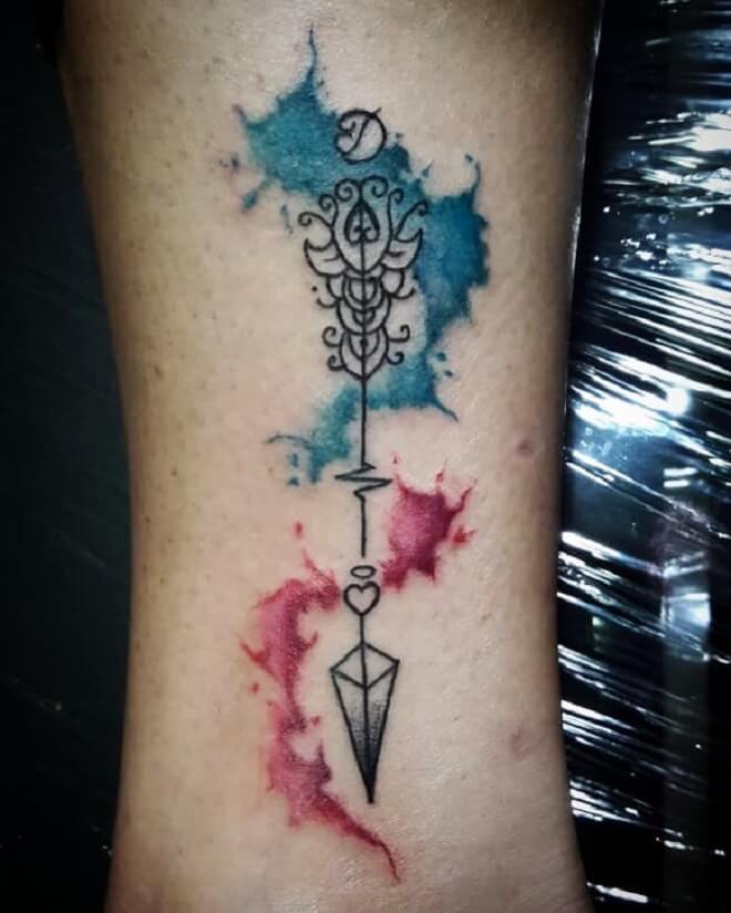 Water Color Arrow Tattoo