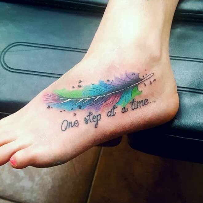 Water Color Feather Tattoo