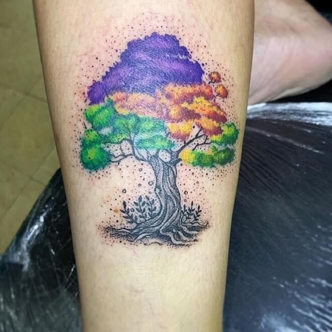 Watercolor Tree Tattoo