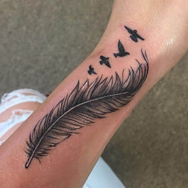 White Feather Tattoo