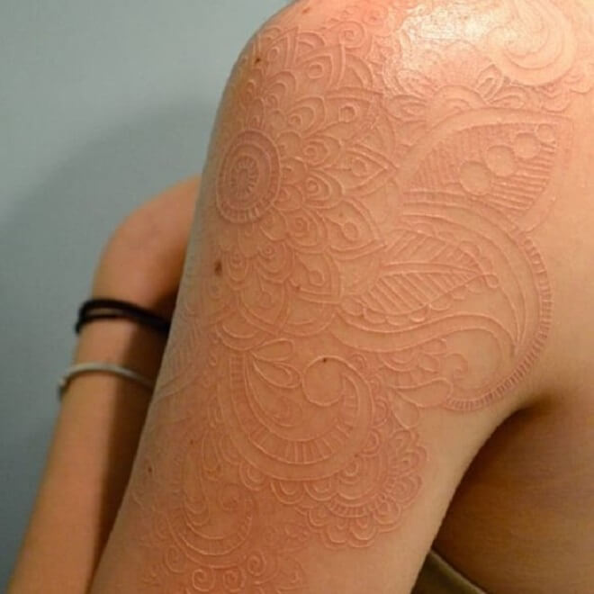 White ink Tattoo for Women