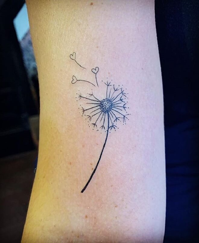 Amazing Dandelion Tattoo