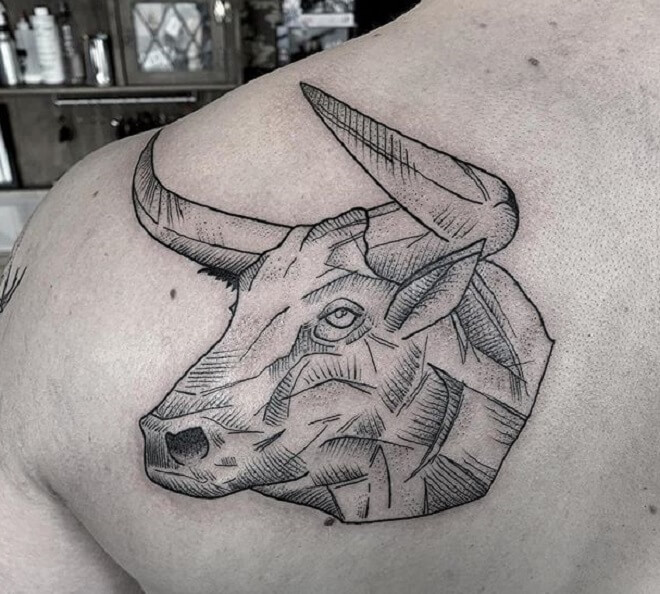 Back Bull Tattoo