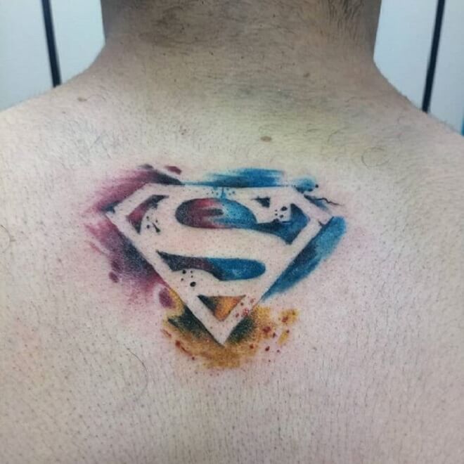 Back Side Superman Tattoo. 