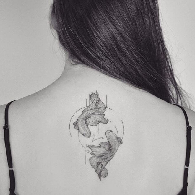Back Site Pisces Tattoo
