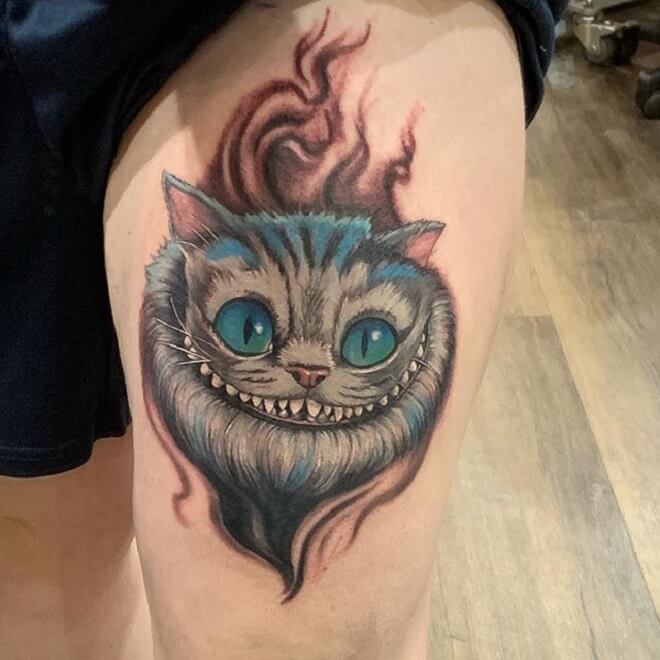 Beautiful Cheshire Cat Tattoo