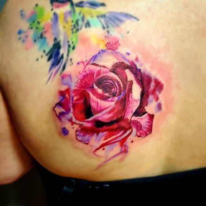 Best Watercolor Rose Tattoo