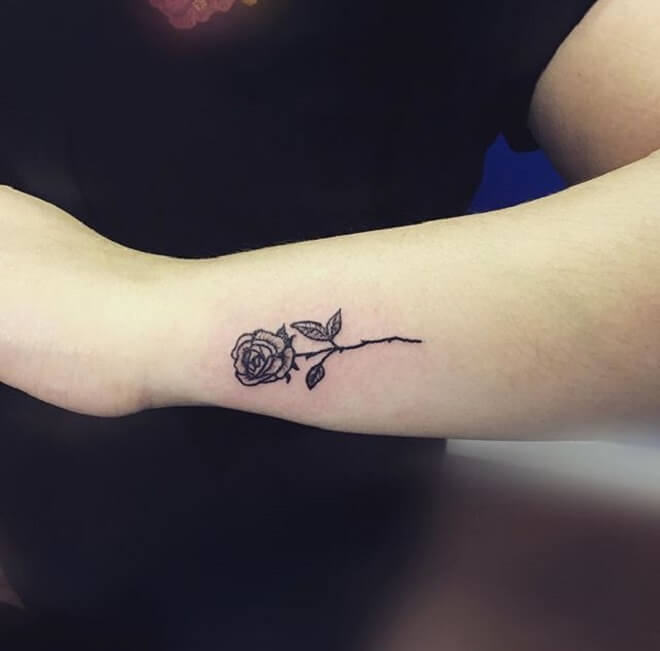 Black Rose Wrist Tattoo