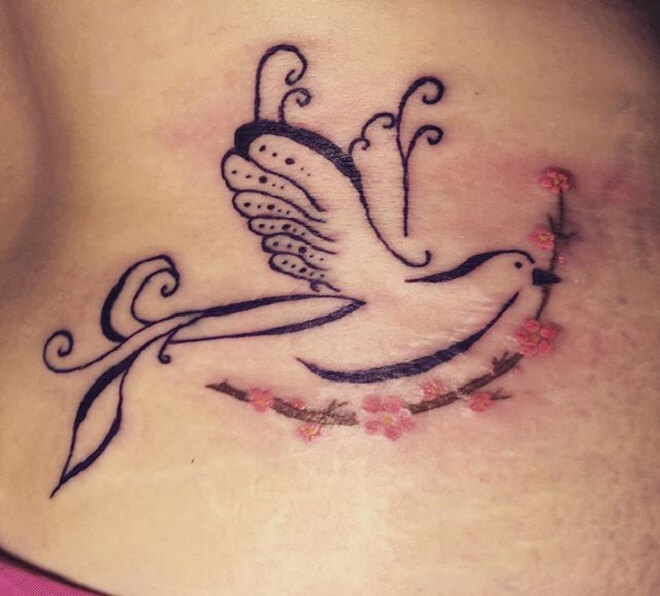 Bird Lower Back Tattoo