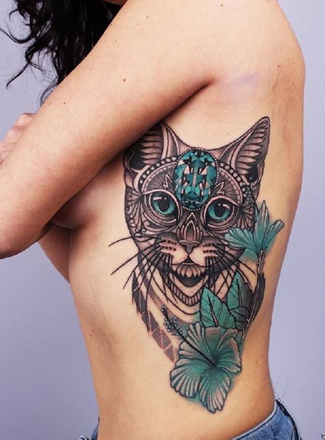 Cat Side Tattoo