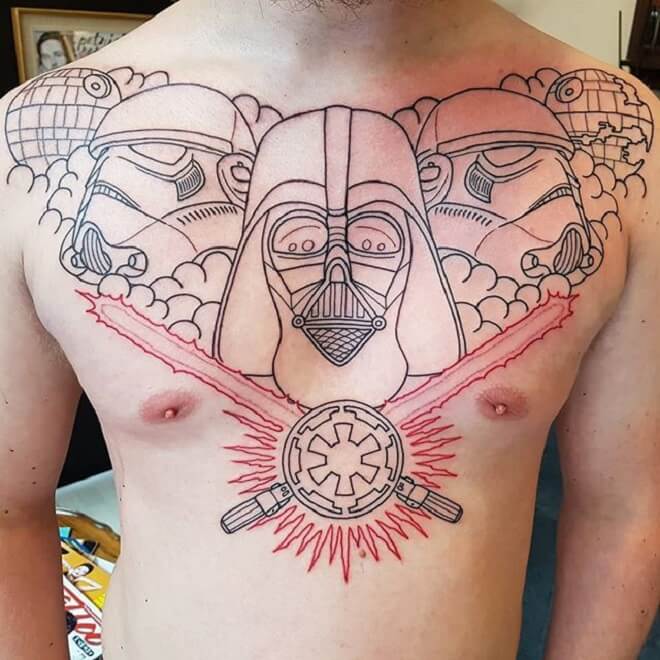 Chest Darth Vader Tattoo
