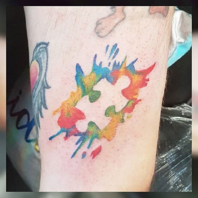 Colorful Puzzle Piece Tattoo