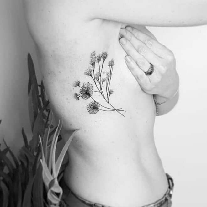 Dandelion Side Tattoo