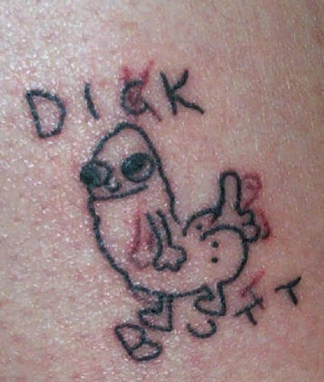 Dick Butt Bad Tattoo
