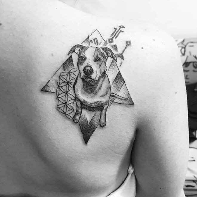 Dog Back Tattoo