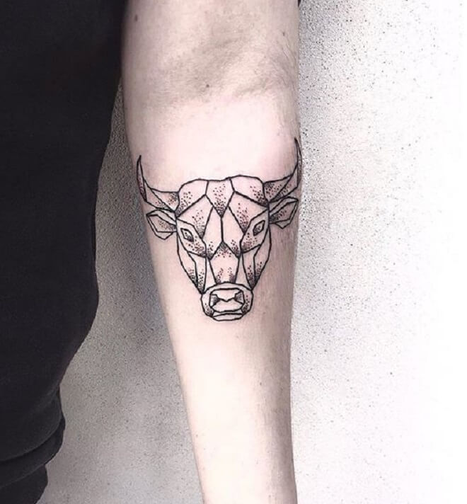Dot Work Bull Tattoo