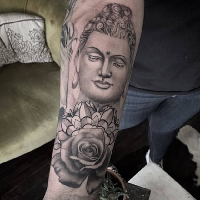 Flower Buddha Tattoo