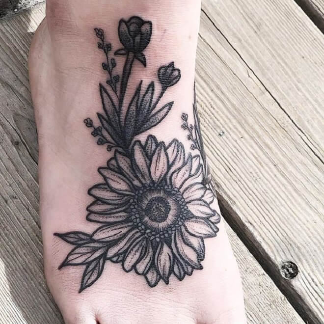Flower Foot Tattoo