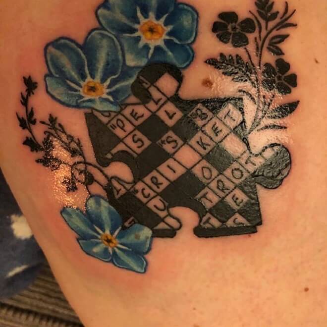 Flower Puzzle Piece Tattoo