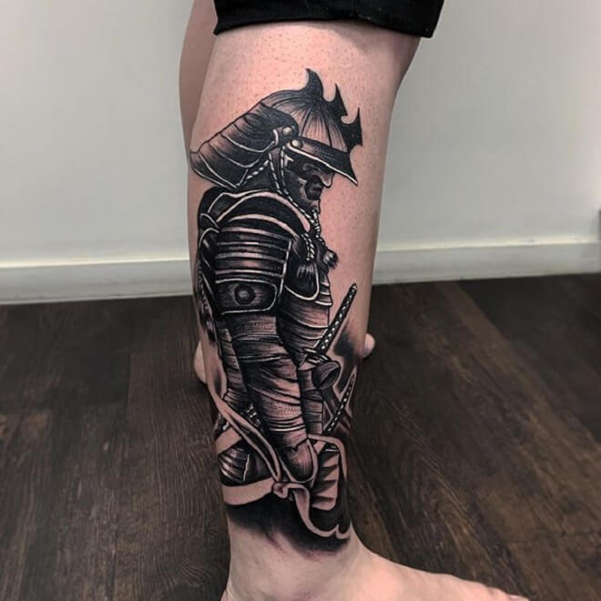 Foot Samurai Tattoo. 