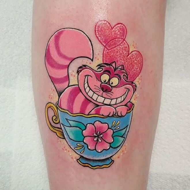 Fun Cheshire Cat Tattoo