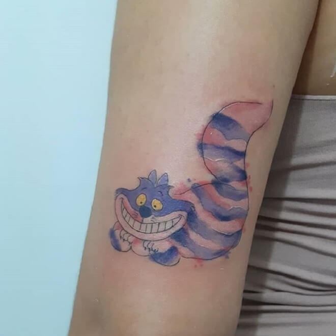 Funny Cheshire Cat Tattoo