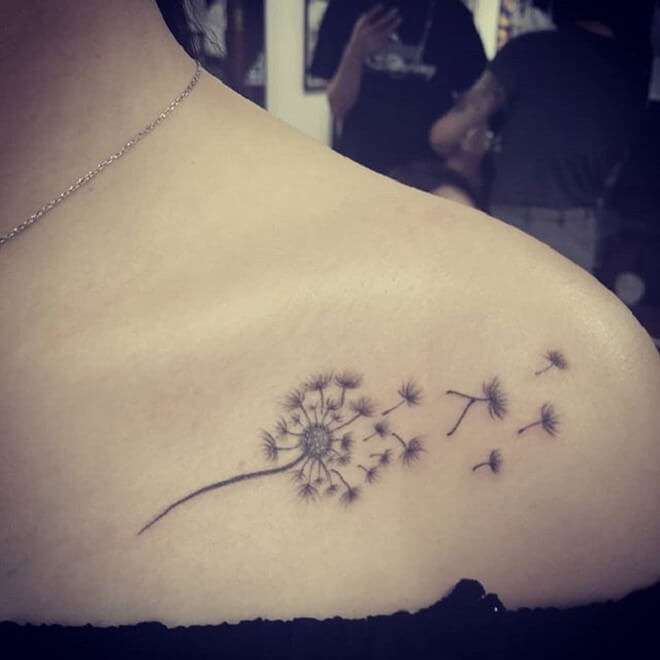 Girl Dandelion Tattoo