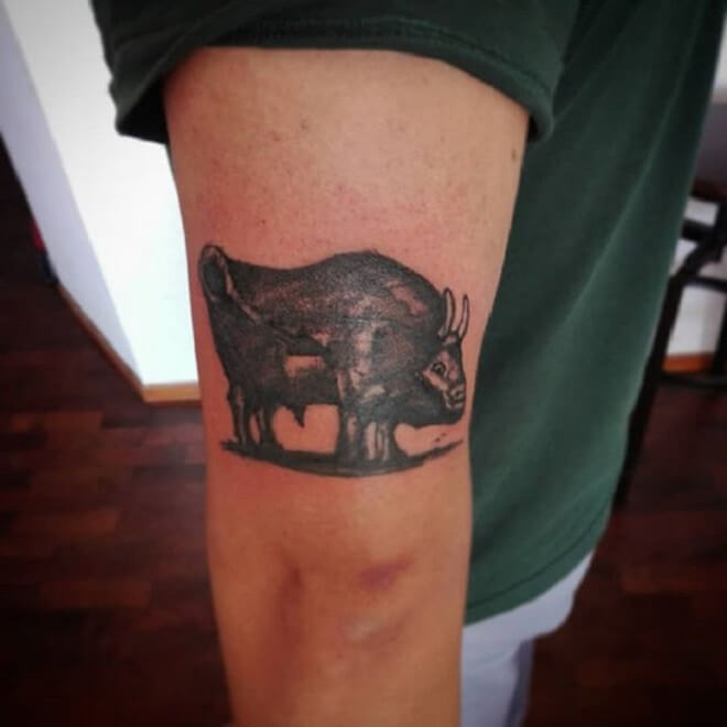 Hand Bull Tattoo
