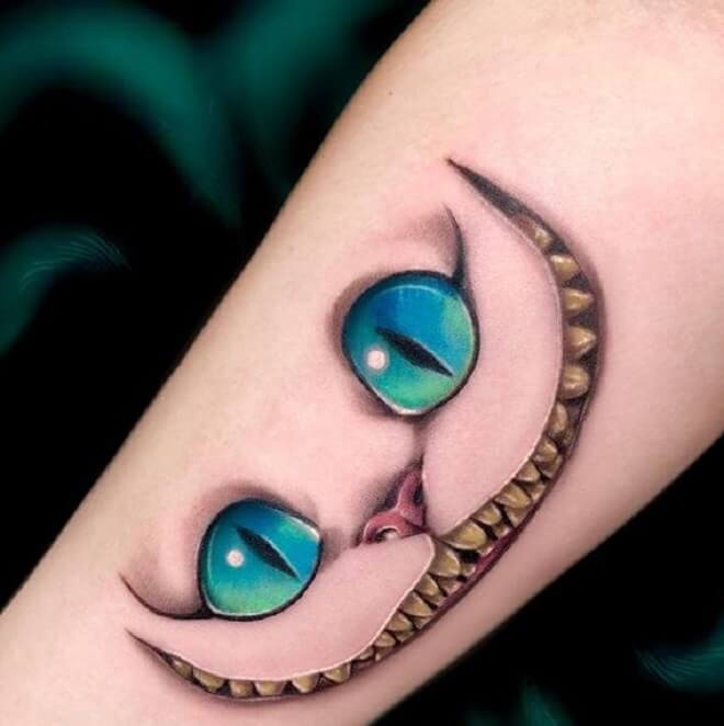 Hand Cheshire Cat Tattoo