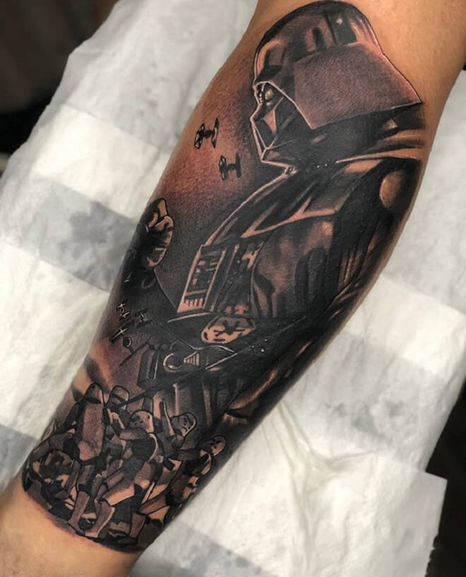 Hand Darth Vader Tattoo