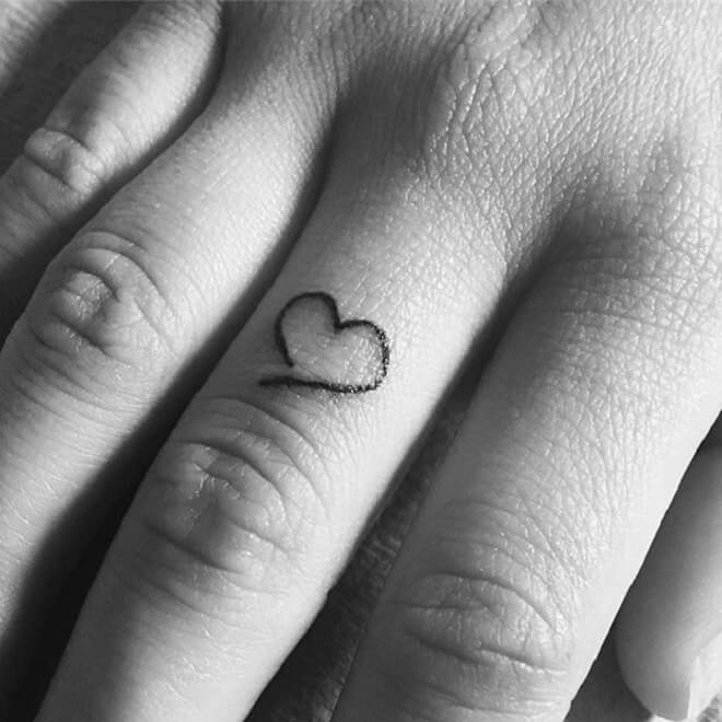 Heart Finger Tattoo