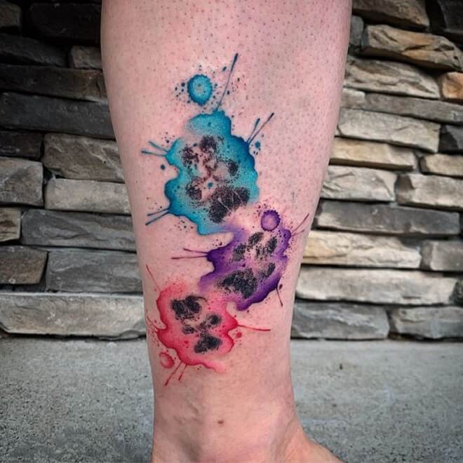 Leg Colorful Tattoo