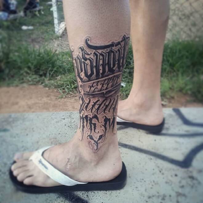 Leg Letters Tattoo