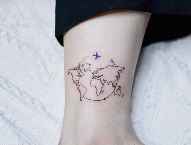 Leg Map Tattoo