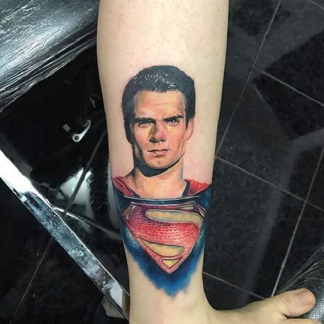 Leg Superman Tattoo