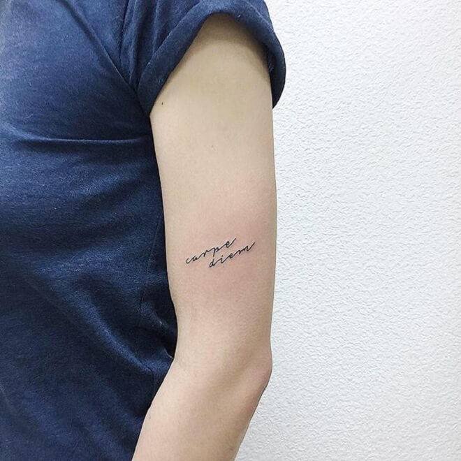 Line Carpe Diem Tattoo